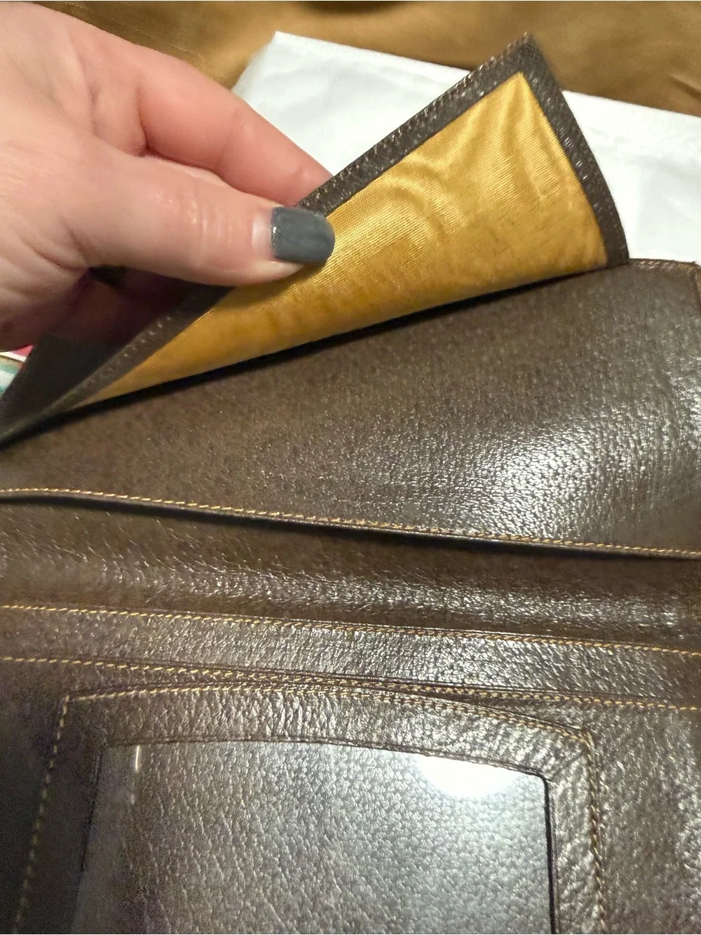 Gucci Vintage Beige GG Monogram Long Bifold Wallet with Brown Trim DUSTY and COA